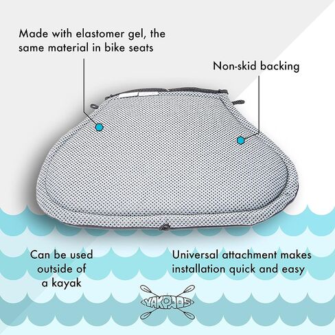 Low Back Cushioned Seat Pad, Gel Seat Pad for Kayaks, Portable Seat Cushion for Outdoor Watersports and Recreation - Cascade Creek (Low Back) in Kuwait