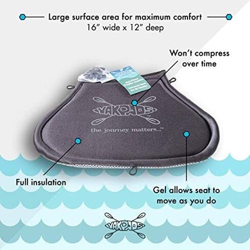 Low Back Cushioned Seat Pad, Gel Seat Pad for Kayaks, Portable Seat Cushion for Outdoor Watersports and Recreation - Cascade Creek (Low Back) in Kuwait
