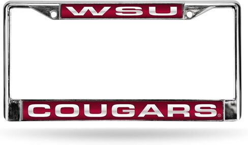 إطار ترخيص ليزر أحمر من الكروم من Rico Industries Washington State Cougars مقاس 12 بوصة × 6 بوصة إطار من الكروم مقطوع بالليزر - ملحقات السيارة/الشاحنة/سيارات الدفع الرباعي in Saudi Arabia