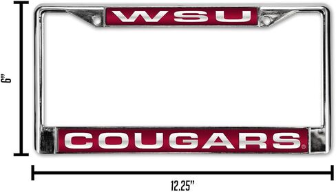 إطار ترخيص ليزر أحمر من الكروم من Rico Industries Washington State Cougars مقاس 12 بوصة × 6 بوصة إطار من الكروم مقطوع بالليزر - ملحقات السيارة/الشاحنة/سيارات الدفع الرباعي in Saudi Arabia