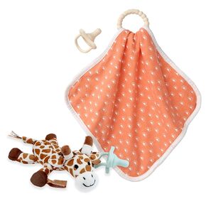 Dr. Brown's Baby Lovey Pacifier Holder, Giraffe with Green HappyPaci, Teether Blanket, Suns HappyPaci & Beaded Teether, 0-6 Months
