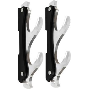 Lightsaber Wall Mount 2-Tier Sword Holder,Acrylic Weapon Rack for Katana,Samurai Sword,Tanto,Long Sword,Rapier,Fashionable and Sturdy Sword Mount (1 Pair Brown)