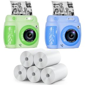 Kids Camera Instant Print, Christmas Birthday Gifts Toys for 3-10 Year Old Boys Girls, 1080P Video 20MP Toddler Digital Camera with 3 Rolls Paper & 32GB Card