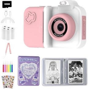 Kids Camera Instant Print Selfie Digital Camera with Kids Photo Album