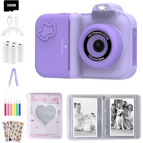 Kids Selfie Digital Camera Instant Print with Kids Photo Album