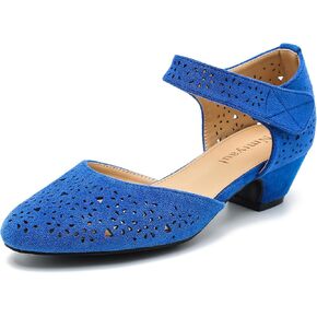 Women's Ankle Strap Cut Out Closed Toe Low Block Heels Pumps Retro Shoes Hook and Loop D'Orsay Comfortable Vintage Dressy Wedding Party Work Church Shoes in Kuwait