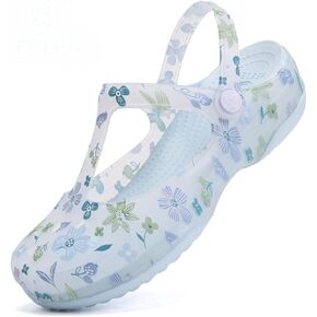 Women's Classic Garden Clogs,Thick-Soled Non-Slip Baotou Casual Slip-On Water Sandals,Lndoor and Outdoor Beach Slippers. (Blue,8)