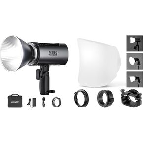 NEEWER MS150 LED Video Light Mini COB Continuous Output Lighting with CRS7 Softbox Diffusion Dome 3 Adapter Rings, 2.4G/APP Control, 130W 5600K Studio Daylight, Bowens Mount