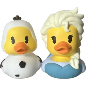 Just Play Rubber Ducks - Disneys Duckalooz, Elsa and Olaf, 3" Bath Toy
