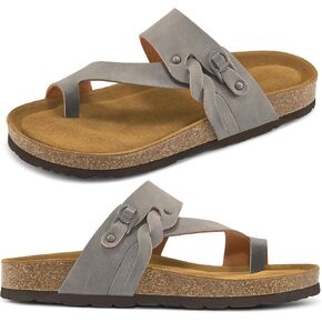 Sandals Womens Dressy Flat: Black 8 Comfortable Outdoor Women Sandals- Beach Summer Women Slides for Walking