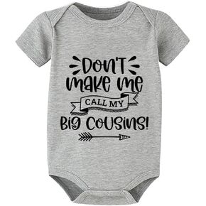 Don't Make Me Call My Big Cousins Baby Short Sleeve Romper Short Sleeve Going Home Outfit for Baby Boy White Baby