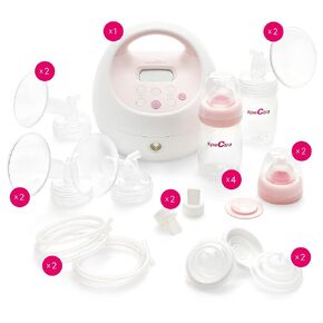 Spectra - S2 Plus Electric Breast Milk Pump Bundle w/ S1 Pump, Bottles, backflow Protectors, tubing, Duckbill Valve, and Flanges 24/28mm