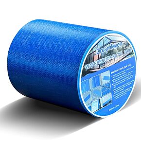 Heavy Duty Duct Tape for Pool Cover,Blue Super Waterproof Butyl Tape with Strong Adhesive,Butyl Sealant Tape for Pool Cover Repair,RV Awning,Vent,Canopy,Canvas Patch,Pipe,Boat Leak Sealing(6" x 16Ft)