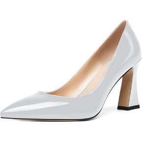 Showforest Womens Sexy Wedding Flated Toe One On Batent Prock High Heel Pumps Shoes 3.3 Inch