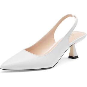 GENSHUO Slingback Kitten Heels for Women Pumps Closed Pointed Toe 2.3 Inch Low Heel Dress Shoes Comfortable Sexy Slip On Wedding Work Party Pumps