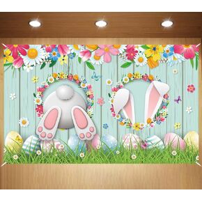 Easter Backdrop Bunny Egg Rabbit Photography Backdrop Easter Photo Decorations Photo Background Easter Grass Wall Decor