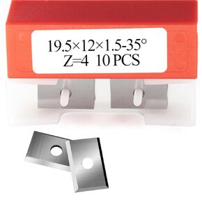 19.5mm Carbide Inserts Blades for Woodworking 19.5×12×1.5mm Replacement Carbide Cutter Inserts for Spiral Helical Cutter Head Flush Trim Router Bit 10Pcs