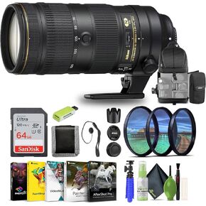 Nikon-AF-S Nikkor 80-400mm f/4.5-5.6g Ed VR Telephoto Zoom Lens (2008) + 64GB بطاقة ذاكرة + مجموعة مرشح + حقيبة ظهر + Card Reader + Corel Photo Software + Flex Tripod + Memory Wallet + More (Rened)