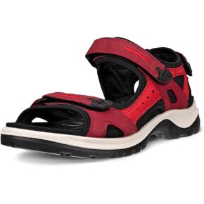 ECCO Women's Yucatan Sport Sandal, Brick/Chili RED Nubuck, 10-10.5