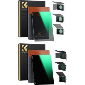 K&F Concept ND0.9/1.8 (3/6 Stops) Square ND Filter (2 Pack), 28 Multi Coatings Cinematic 4"x5.65" Square Neutral Density Filter Compatible with K&F, NEEWER, Tilta, SmallRig