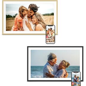 2pcs of 15.6'' Frameo WiFi Digital Picture Frame, Black & Gold