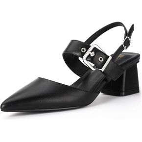 IDIFU IN2 Women's Pumps Closed Toe Chunky Block Slingback Heels Wedding Bridal Bride Prom Formal Dress Shoes for Women Dressy Casual Comfortable Cute Trendy Pointed Toe Low Short Thick Heels