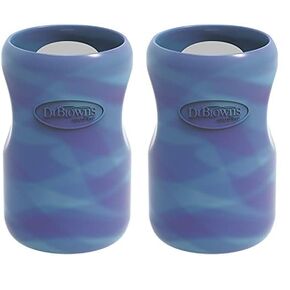 Dr. Brown's Natural Flow Options+ Glass Baby Bottle Sleeves,100% Silicone,5 oz,Wide-Neck,Pink (Pack of 2)