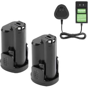 12V 2 Pack Li-ion Replacement Battery with Charger for Dremel B812-01 B812-02 B812-03 8200 8220 8300 Rotary Oscillating Cordless Tools Dremel 12V Battery Charger