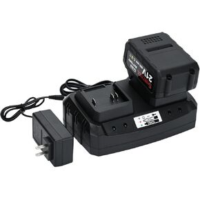 21v Lithium Battery and Dual Port Quick Charger Base - 4.0 Ah Battery with Charger Adapter Led Indicator Compatible with Leaf Blower by SHINTYOOL