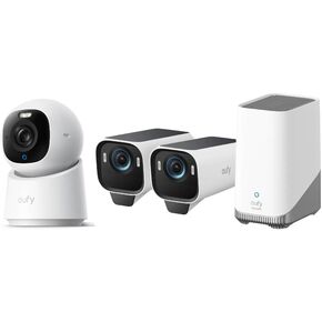 eufy Security eufyCam S3 Pro 2-Cam Kit, Solar Camera Outdoor Wireless + Indoor Cam E30, Latest Generation, 4K UHD Security Camera, 360 Pan-Tilt