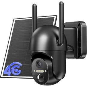 Cellular Security Camera Outdoor Wireless, No WiFi Needed Solar Powered Camera, 2K Color Night Vision, 360° Live Video, PIR Motion Alerts, Two-Way Audio