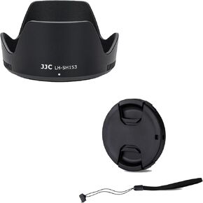 JJC ALC-SH153 Bayonet Reversible Lens Hood + 55mm Front Lens Cap Cover for Sony E 18-135mm f/3.5-5.6 OSS Lens