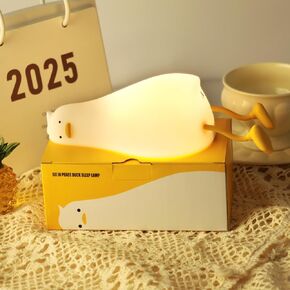 Lying Flat Duck Night Light, Duck Lamp Squishy Night Light, Duck Night Light Silicone Duck Light Laying Down 3 Level Dimmable Rechargeable Bedside Touch Lamp Lazy Duck for Kids Toddler Baby