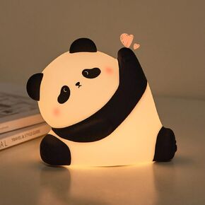 AiS.P. Silicone Panda Night Light for Kids, Touch Control, Rechargeable, 3 Modes, Auto-Off, Cute Kung Fu Panda Decor