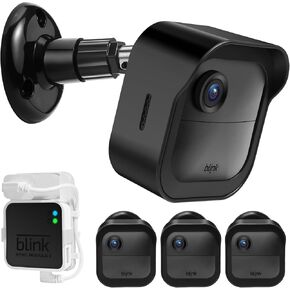 Blink Outdoor Camera Wall Mounts, 3 Pack Weatherproof Protective Housing and 360 Degree Adjustable Mount with Blink Sync Module 2 Mount (Blink Camera Not Included) (Black)