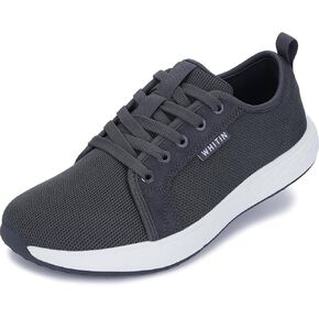 WHITIN Womens Wide Toe Box Width Shoes Size 9.5W Jogging Walking Zero Drop Diabetic Swollen Feet Edema Bunions Sneakers Arthritis Neuropathy Zapatos para Mujer Dark Grey 41