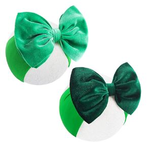 YanJie Baby Girl Headbands Bows Baby Elastic Nylon Headbands for Newborn Baby Girls Bows Handmade Hairbands Hair Accessories for Toddlers Infants (17-6" ST Green-2 Velvet)