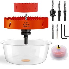 4 1/8 inch & 6 1/8 inch Hole Saw for Recessed Lighting,Wrinkle Free Silicone Hole Saw Dust Bowl for Can Lights，Easy to Clean. (6 1/8''&4 1/8")