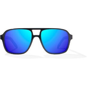 Bajio 12 South Frame in Black Gloss with Blue Mirror Glass Lenses