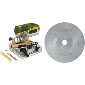 PROXXON Chop and Miter Saw KGS 80, 37160, Green & 28730 HSS Saw Blade for FET & KGS 80