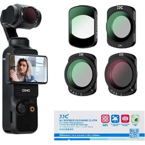 JJC 4-Pack Magnetic ND Filter & CPL Filter Set for DJI OSMO Pocket 3 Creator Combo, ND16 ND64 ND256 Neutral Density & Circular Polarizing CPL Filter Kit, Multi-Coated HD Optical Glass Aluminum Frame