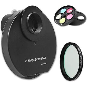 Astromania 2" IR/UV Blocking Filter - Bundle with - 2" Multiple 5-Position Filter Wheel