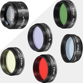 Alstar 5Pcs 1.25" Telescope Filters Kit - Bundle with - 0.5X Reducer