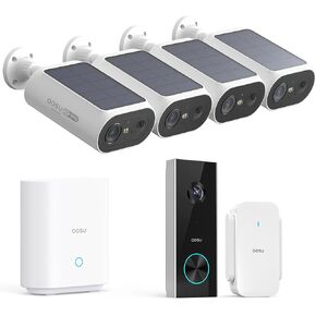 AOSU Solar Security Cameras Wireless Outdoor & Doorbell Camera Wireless, 2K Resolution