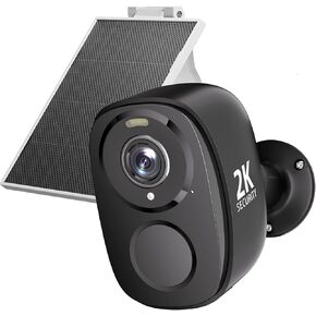 2.4&5ghz WiFi Solar Security Cameras Wireless Outdoor,2K QHD Home Security System, 4 Cameras Kit with 130° Ultra-Wide View, 2-Way Talk, IP65,Color Night Vision, Spotlight & Siren (1, White)