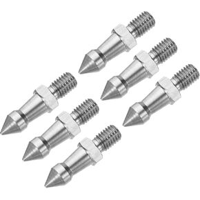 yokive 6 pcs thread trans spike ، m8 × 1.25 محول توافق مع ارتفاع قدم القدم ، رائع للتضاريس STYLE 2 SEND (الفضة ، 10 مم)