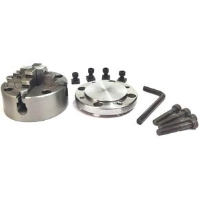 Precision 80 mm 4 Jaws Independent Dog chuck with Back Plate & T nuts for Rotary Table