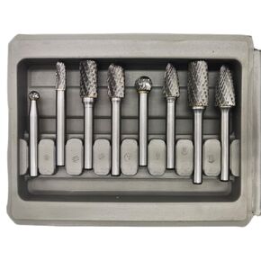 مجموعة Carbide Burr 8pcs مع 1/4''Shank مزدوجة أدوات الطاقة الصلبة الصلبة Tungsten Carbide Files Rotary Bits Prets for Die Grinder Shank Bit