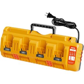 Replace Dewalt Battery Charger DCB104 Battery Charging Station, Compatible with USB Charger and adapter for 12V and 20V Maximum Batteries, compatible with DCB124, DCB126, DCB200, DCB205, DCB206 yellow
