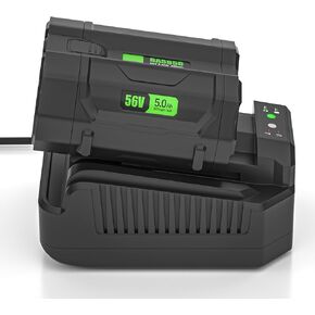 56V 5.0Ah Replacement Battery & 4A Rapid Charger Set for EGO Power Tools, Compatible with BA2800 BA4200 BA1400 Batteries and CH2100 CH3200 CH5500 Chargers